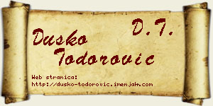 Duško Todorović vizit kartica